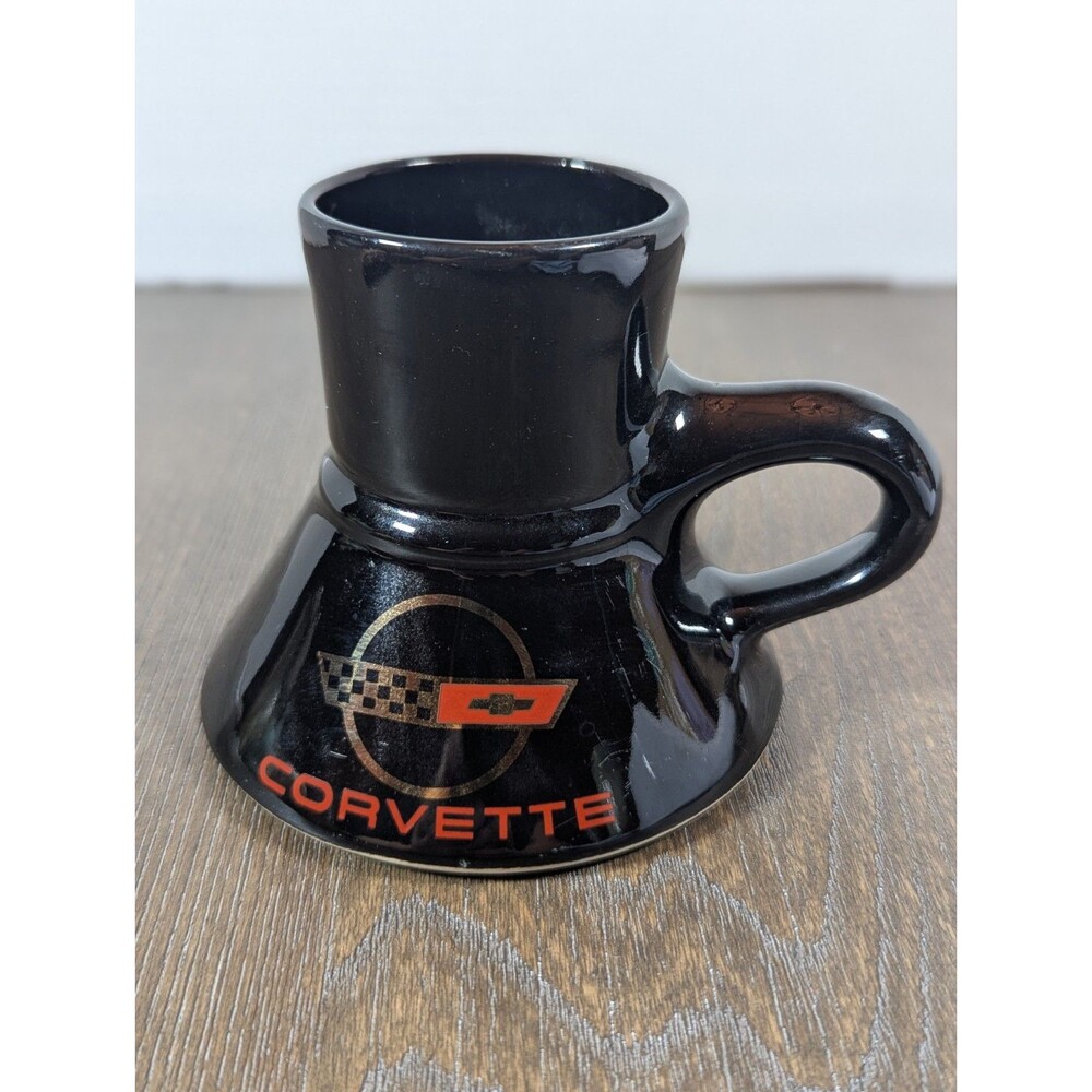 Corvette Travel Coffee Tea Mug Cup NO SPILL Black Automobile Car Logo Ceramic